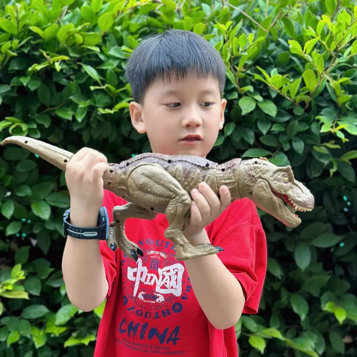 Tyrannosaurus Rex Action Figure Dinosaur Toy Realistic T-Rex with Vibration Roaring, Lights, Spray, Movable Jaws & Limbs Gift