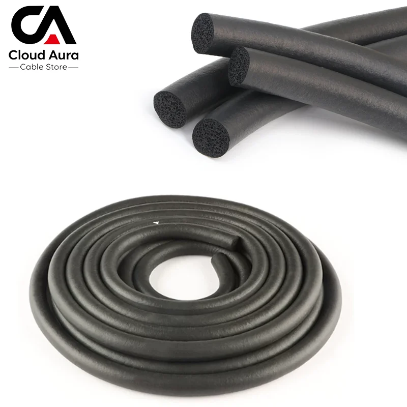 Image of 1-10M EPDM-Schaumgummi O-Ring-Dichtungsstreifen 2/3/4/5/6/8/10/12/14/16/18/20mm Schalldämmung Staubdicht Wetterfester Dichtungsstreifen
