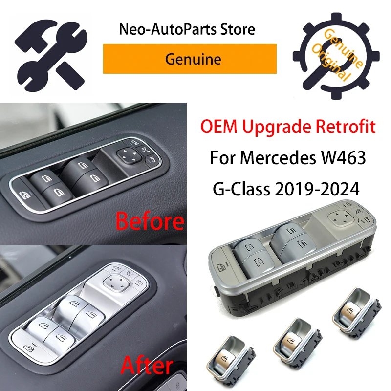 OEM Genuine Retrofit Upgrade High Configuration Silver Electric Power Window Switch For Mercedes Benz G Class 2019-2024 W463