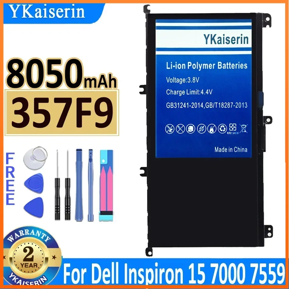 

Аккумулятор 357F9 для ноутбука Dell Inspiron 15 8050 7559 7000 7557 7567 7566 5576 P57F P65F INS15PD-1548B, портативные батареи