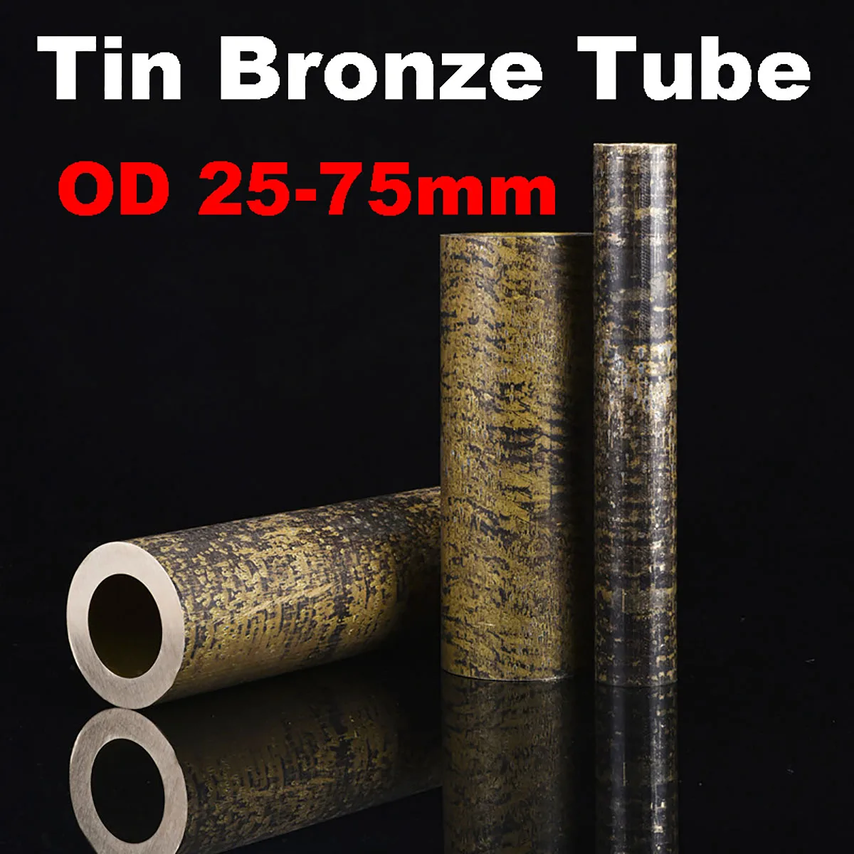 Tin Bronze Tube Hollow Pipe Tin Brass Tube Sleeve OD 25/30/35/40/45/50/55/60/65/70/75mm