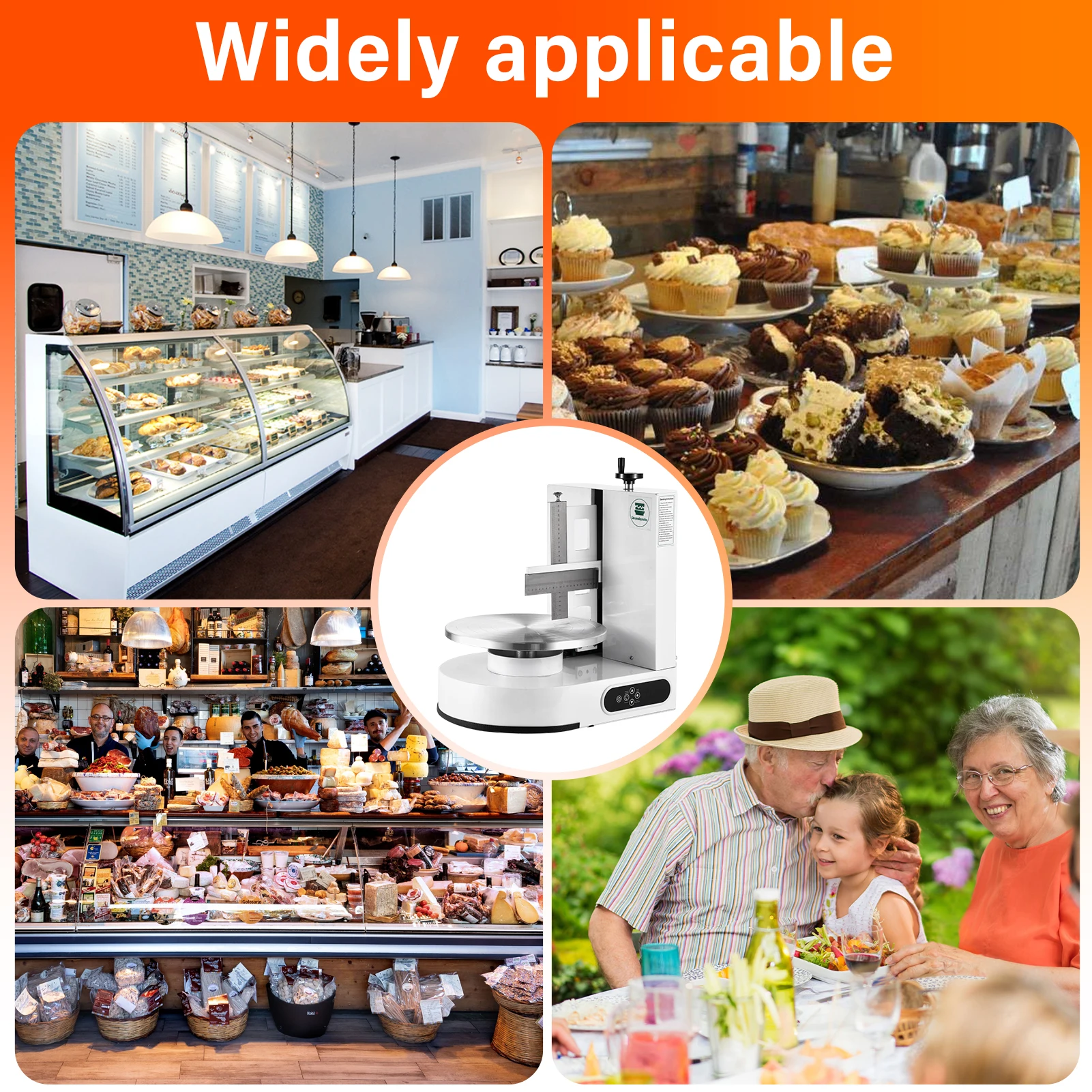 Cake Decorating Machine Cream Butter Coating Machine for 4-12 Inch Cake Touch Control Surfaces Scraper with Quiet Motor