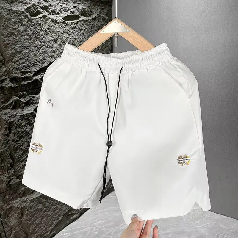 HKSH Men Tide Shorts Summer New Versatile Korean Straight Casual Capris Simple Chic Ins Punk Dark Y2K Fit Elastic Waist HK21511