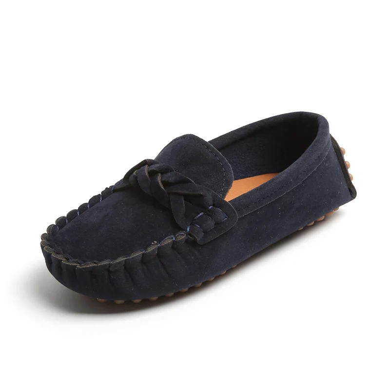 Boys Flat Leather Shoes Fashion Kids Flats Loafers Slip-on Moccasins Classic Children Party Shoes Soft Breathable Classic Braid