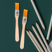 5pcs Mini Paint Brush Oil Acrylic Waxing Detail Craft Art Wall Screen Cleaning Tools Nylon Wood Handle Durable for Artists