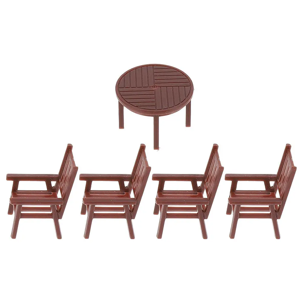 

1Set Miniature Table Chair Set Realistic Design for Dollhouse Cozy Dining Room Mini Furniture Set Miniature House Accessories