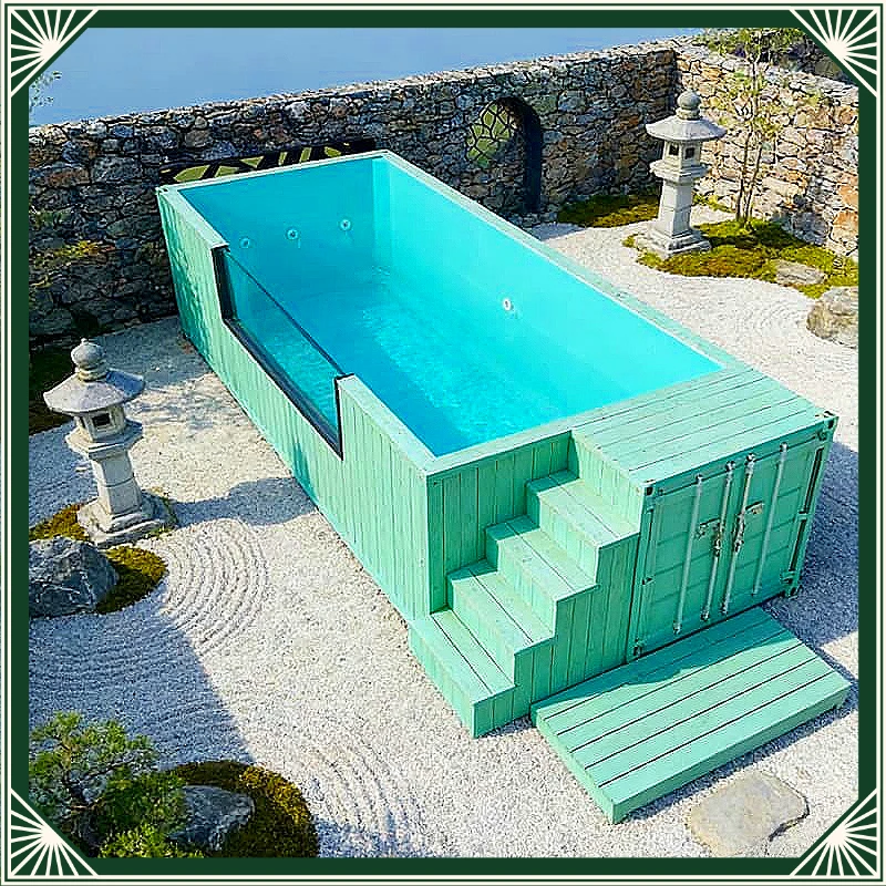 Large capacity container pool 20ft waterproof anti rust outdoor swimming container for family villa garden recreation Customized