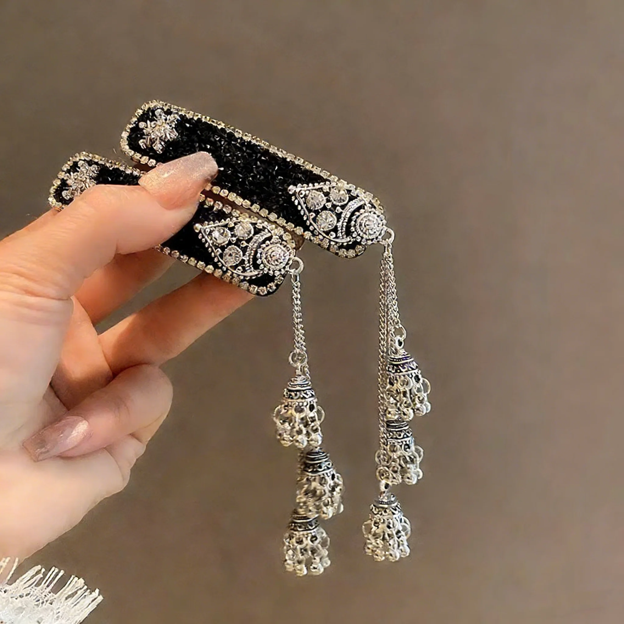 Crystal Rhinestone Hair Barrette Shiny Bohemian Hair Accessories Vintage Hair Clip Crystal For Daily Wear Party Festival