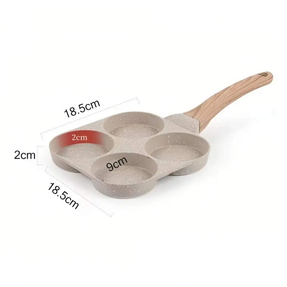 

Cookware 4 Holes Non-Stick Pancake Pan Cooker Mold Omelet Frying Pan Thickened Flat Bottom Pan Induction Cooker