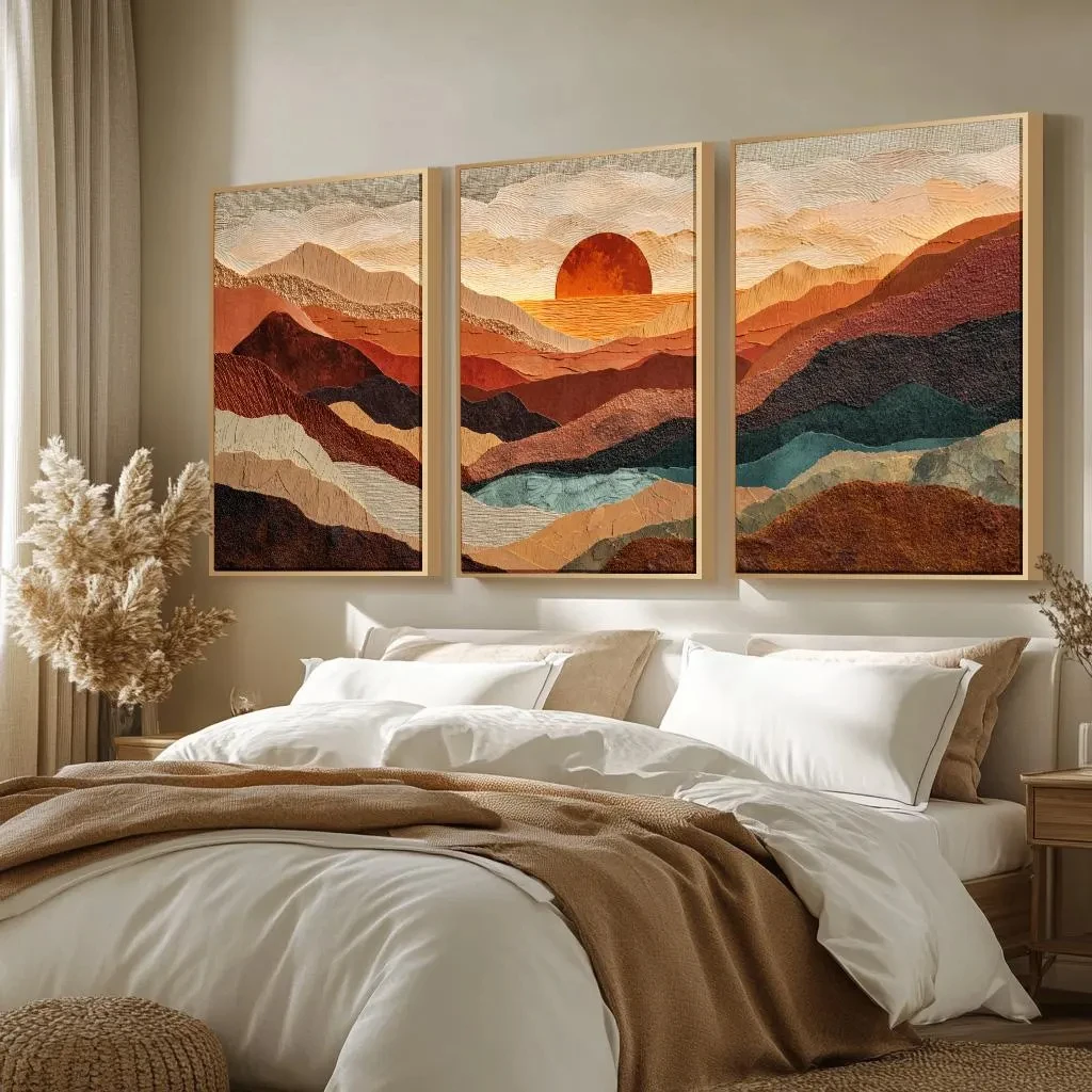 Lot de 3 tableaux muraux modernes sur le thème de la plage, art naturel pour salle à manger ou bureau, toile bohème sans cadre, art mural nature pour chambre et couloir