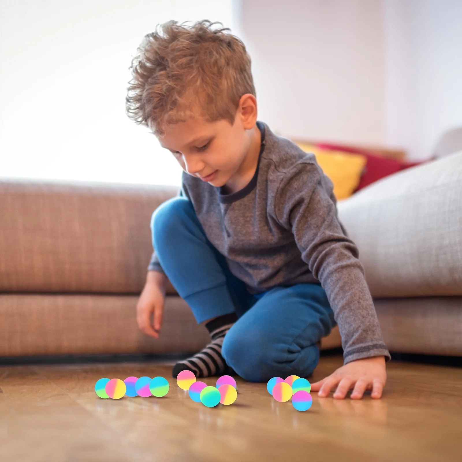 

30Pcs Dual Color Bounce Balls Premium Plastic Small Round Balls Kid's Portable Fun Game Prize Filler Children Plastic Toys