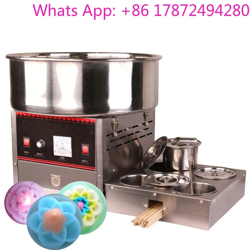 New Cotton Candy Machine Commercial 1000W 220v Snack machines Stainless Steel Electric Flower Cotton Candy Maker