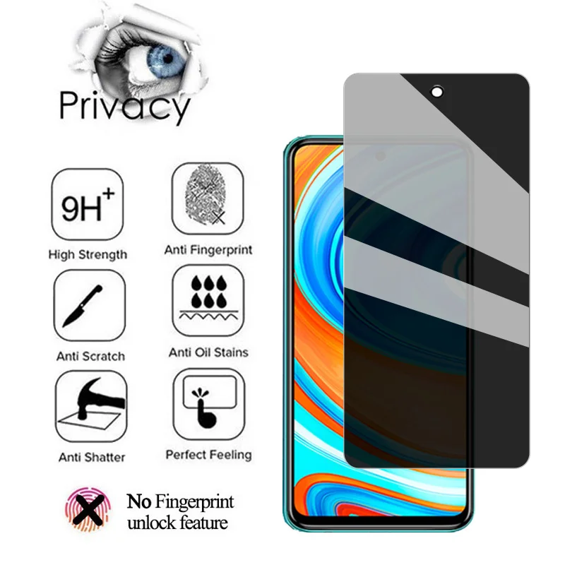 Privacy Glass For Xiaomi Redmi Note 9 Pro Privacy Screen Protector For Redmi Note 9 Pro pelicula privacy Redmi Note 9 10 11 Pro Anti Peeping Film Redmi Note 12 Pro 5G accessories