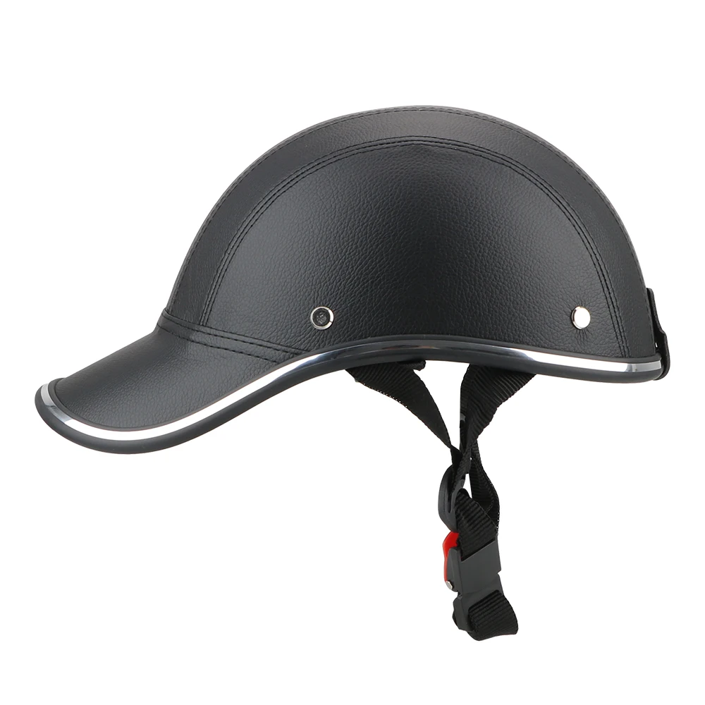 Safety Hard Hat For Cafe Racer Chopper Scooter Half Face Vintage Summer Cap Baseball Cap Style Motorcycle Half Helmet