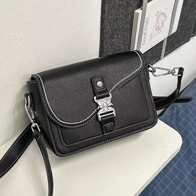 Fashionable lychee Pattern Pu Leather Men's Crossbody Bag High-End Casual Shoulder Bag for Commuting Business Daily Sling Bag