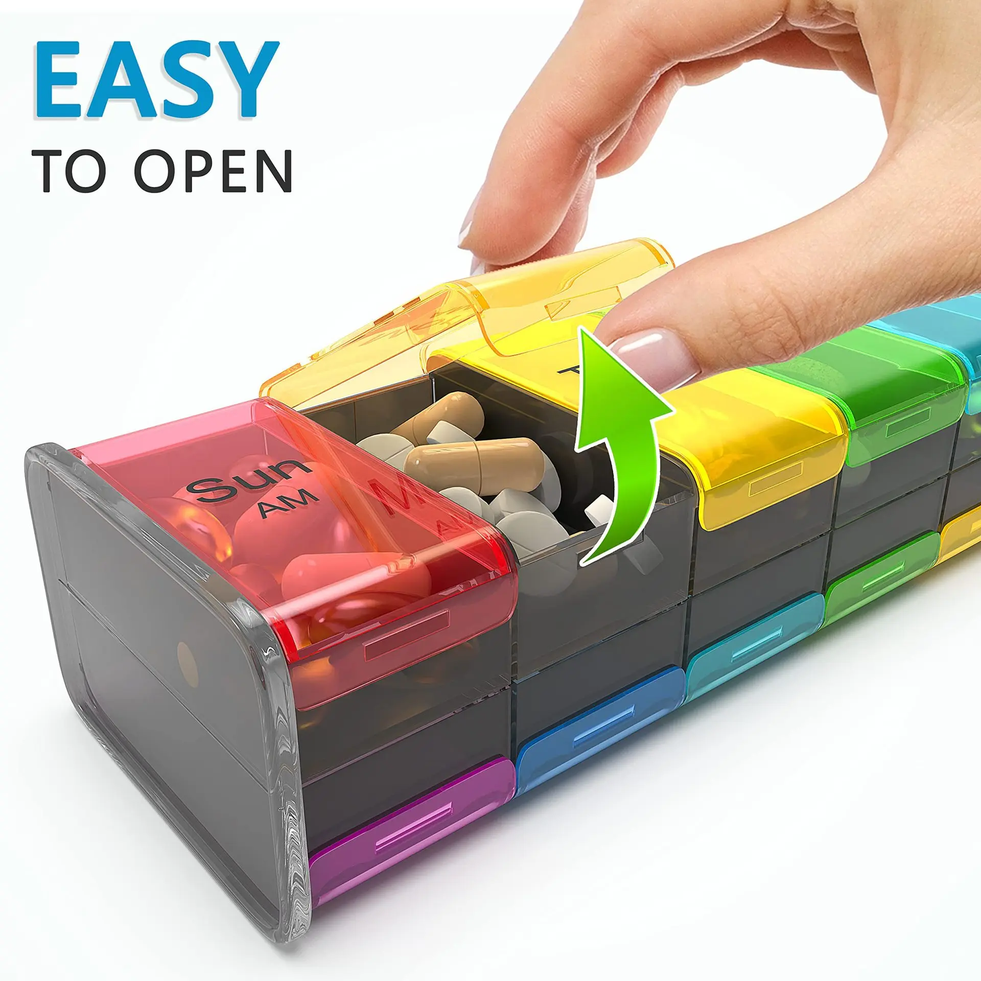 New 14 Grids 7 Days Weekly Pill Case Medicine Tablet Dispenser Organizer Pill Box Splitters Pill Storage Organizer Container