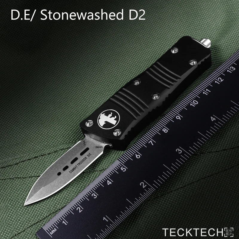 TECKTECH Mini TROODON M Knives MICRO I TECH VG10 Damascus Blade CNC 6061 Aluminium Handle EDC Self Defense Tactical Pocketknife