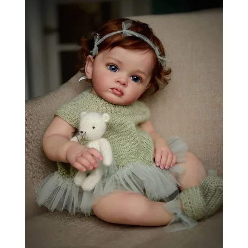 60CM 3D Farbe Haut Tuch Körper Silikon Reborn Baby Puppe Für Mädchen Tutti Blutgefäße Bebe Lebensechte Kunst handgemachte Reborn Kleinkind