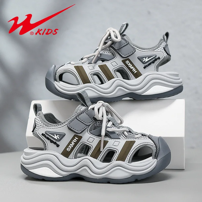 Kids Cover Toes Sport Sandals Girl Boy Hollow Shoes Hoop Loop Sneakers Summer Big Child Teenager Barefoot Shoes High Quality 39