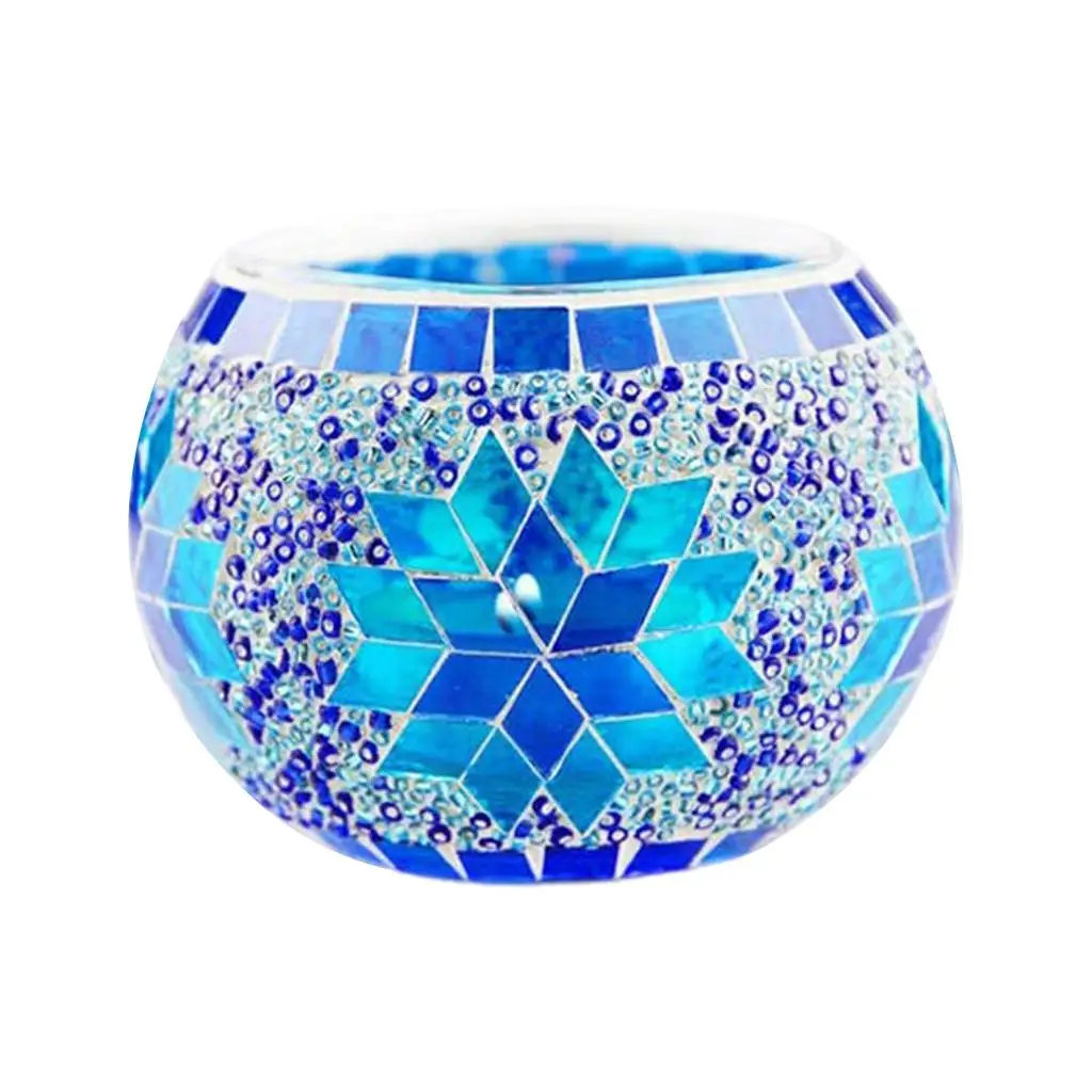Bubble Mosaic Glass Holder Tealight Candelabra Candelabrum holder Jar Wedding Engagement Decor