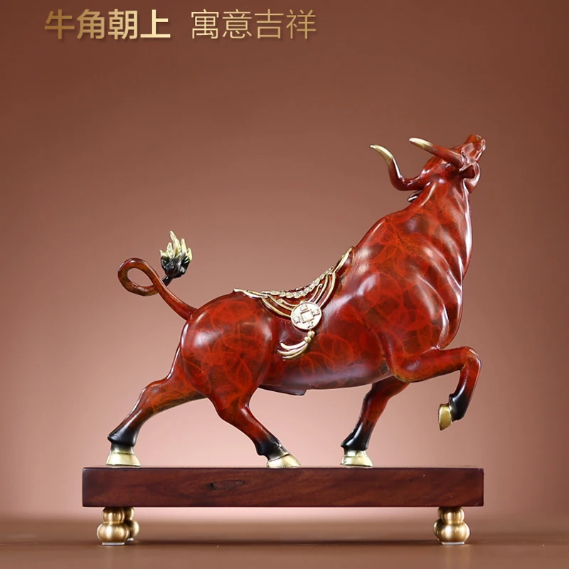 high grade office Decoration GOOD LUCK Mascot Stock market bull Career wealth bull Bronze statue HOME Shop Club BAR Company