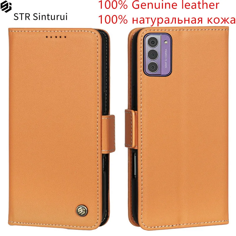 

STR Genuine Nappa grain leather card Slot Wallet Cover For Nokia G310 G42 G22 G21 G20 G10 G11 Plus Flip shockproof phone Case