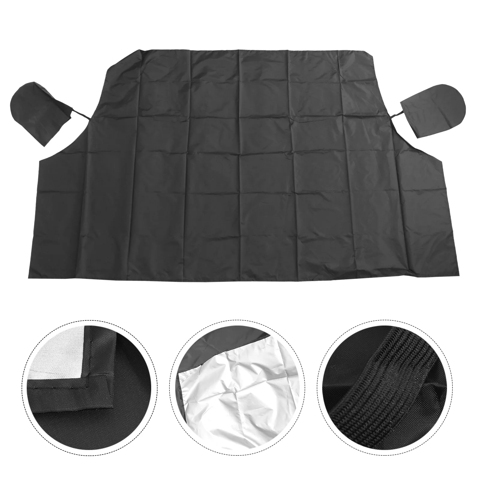 Magnetic Edges Windshield Snow Cover with Mirror Protective Cover Snow Ice Frost Guard No More Scraping Windshield Cover (Black)