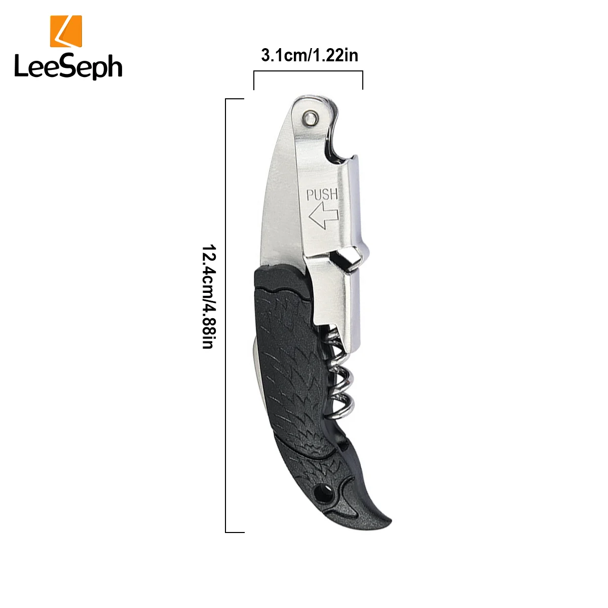 Leeseph Wine Opener, Corkscrews for Wine Bottles with Foil Cutter, Manual Wine Key for Servers, Waiters, Bartenders and Home Use