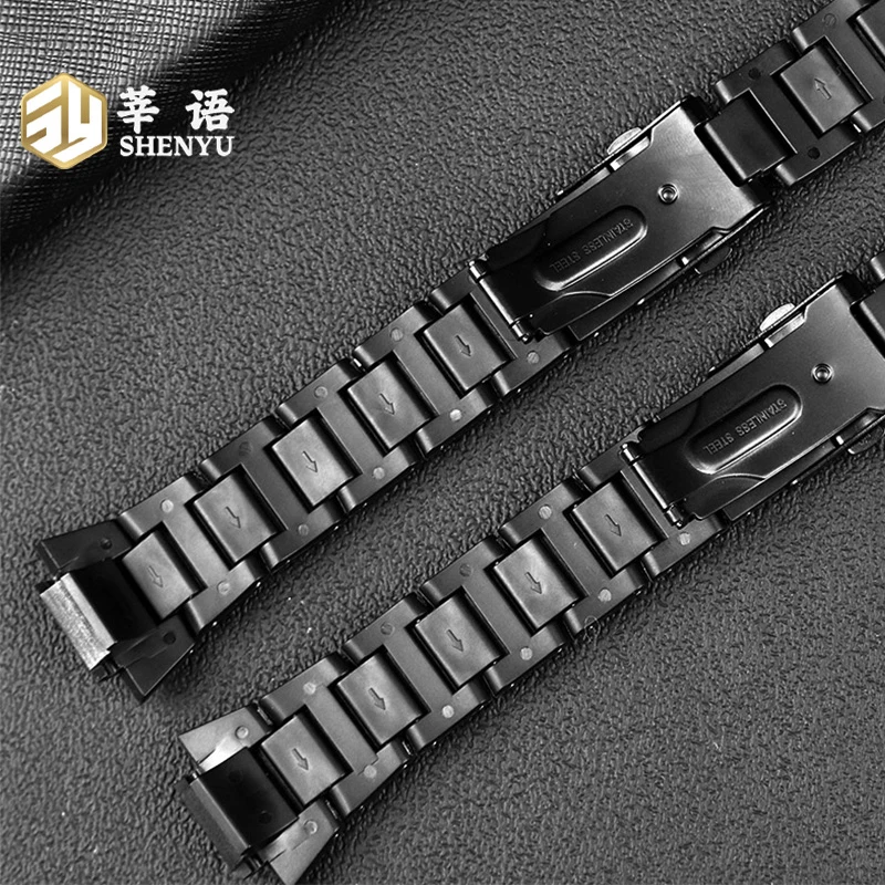 Shenyu For Casio G-SHOCK  DW5600/5610/GW-B5600 GA2100 Plastic Strap Stainless Steel Buckle  Watchband Bracelet Watch Accessories
