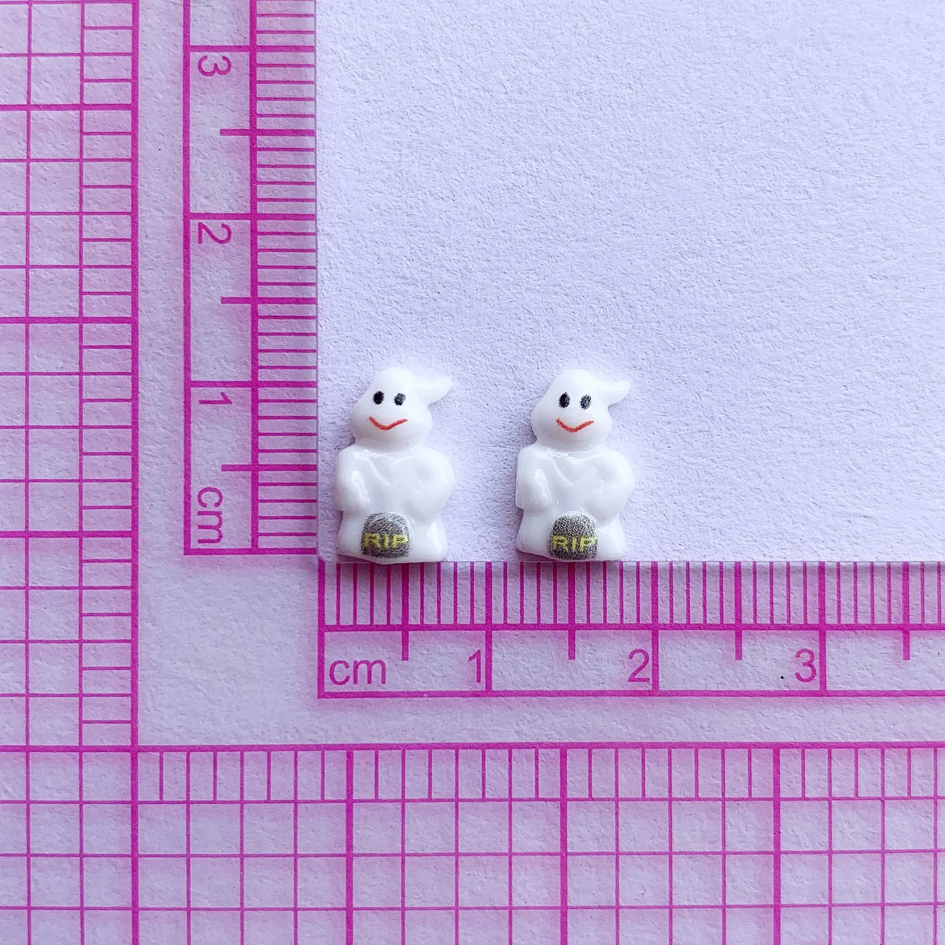 20 piezas 3D Kawaii Hat Broom Ghost Nail Charms, accesorios para decoración de uñas de Halloween, suministros de diseño de manicura DIY, nuevas piezas