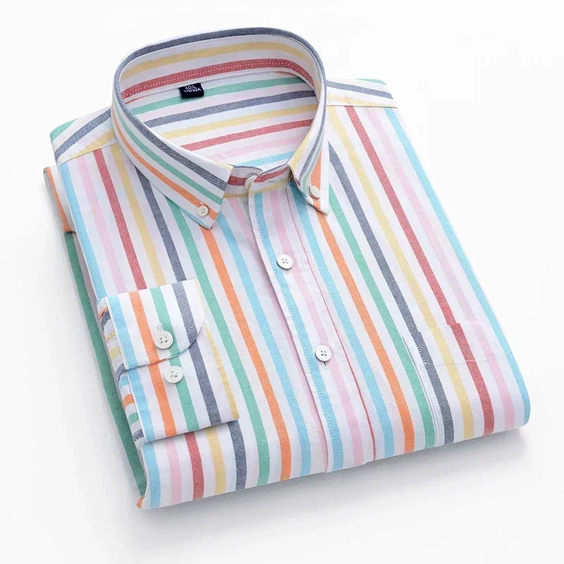 2026 100% Cotton Business Men Long Sleeve New Autumn Spring Oxford Shirts Casual for  Fashion Male Clothing