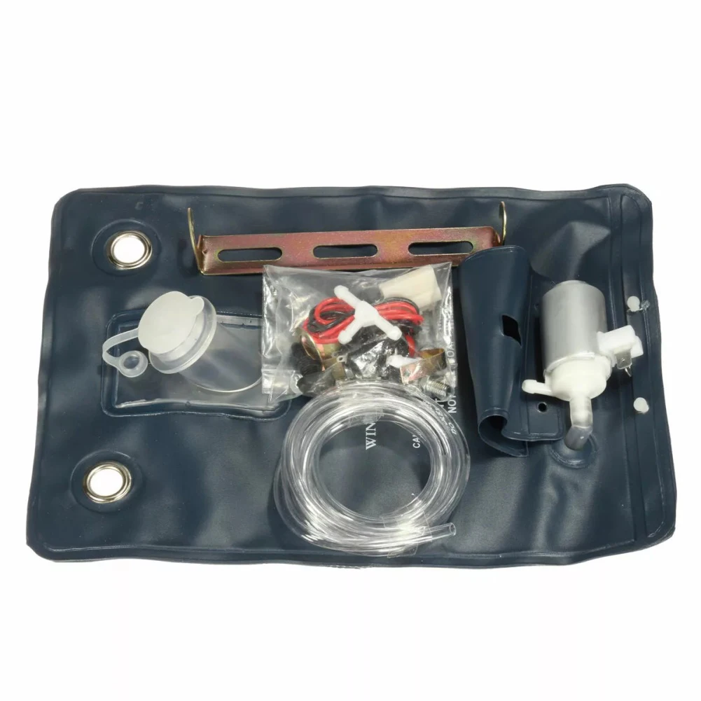 Classic Car Windshield Washer Pump Bag Kit Jet Button Hose 12V For Most Models 151286776374,AWP23 Windshield Washer Pump Bag Kit