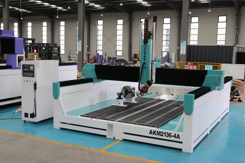 ACCTEK 4 Axis ATC Cnc Router 9kw Spindle 10 Tools ATC Cnc Wood Door Carving Machines For Sale