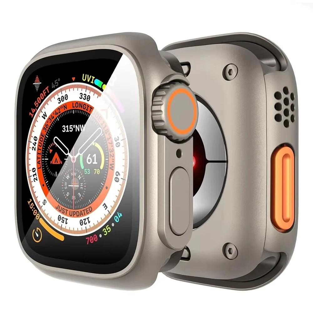Screen Protector Cover for Apple Watch 46mm 42 45 44 40 41mm Hard PC Front Rear Bumper Case IWatch11 10 987SE654 Change To Ultra