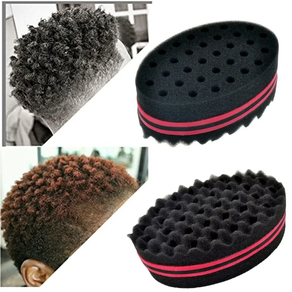 Oval Double Sides Magic Twist Hair Brush Sponge Brush For Natural Afro Coil Wave Dread Sponge Brushes Hair Braids Braiding Hair