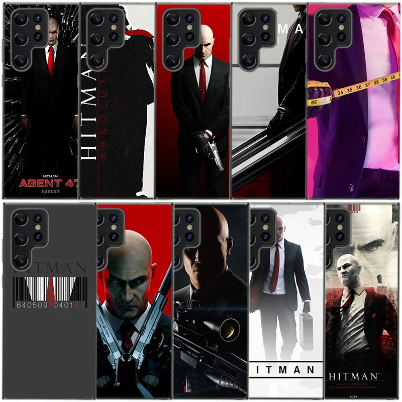 Man Hitman Agent Silicone Clear Phone Case For Samsung Galaxy S20 S21 S23 FE S22 Plus S24 Ultra S10 S10E S9 S8 Soft Back Cover