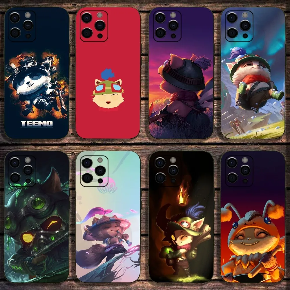 Game LOL-L T-Teemo Phone Case For Apple iPhone 15,14,13,12,11,Pro,X,XS,Max,XR,Plus,Mini Soft Black Cover