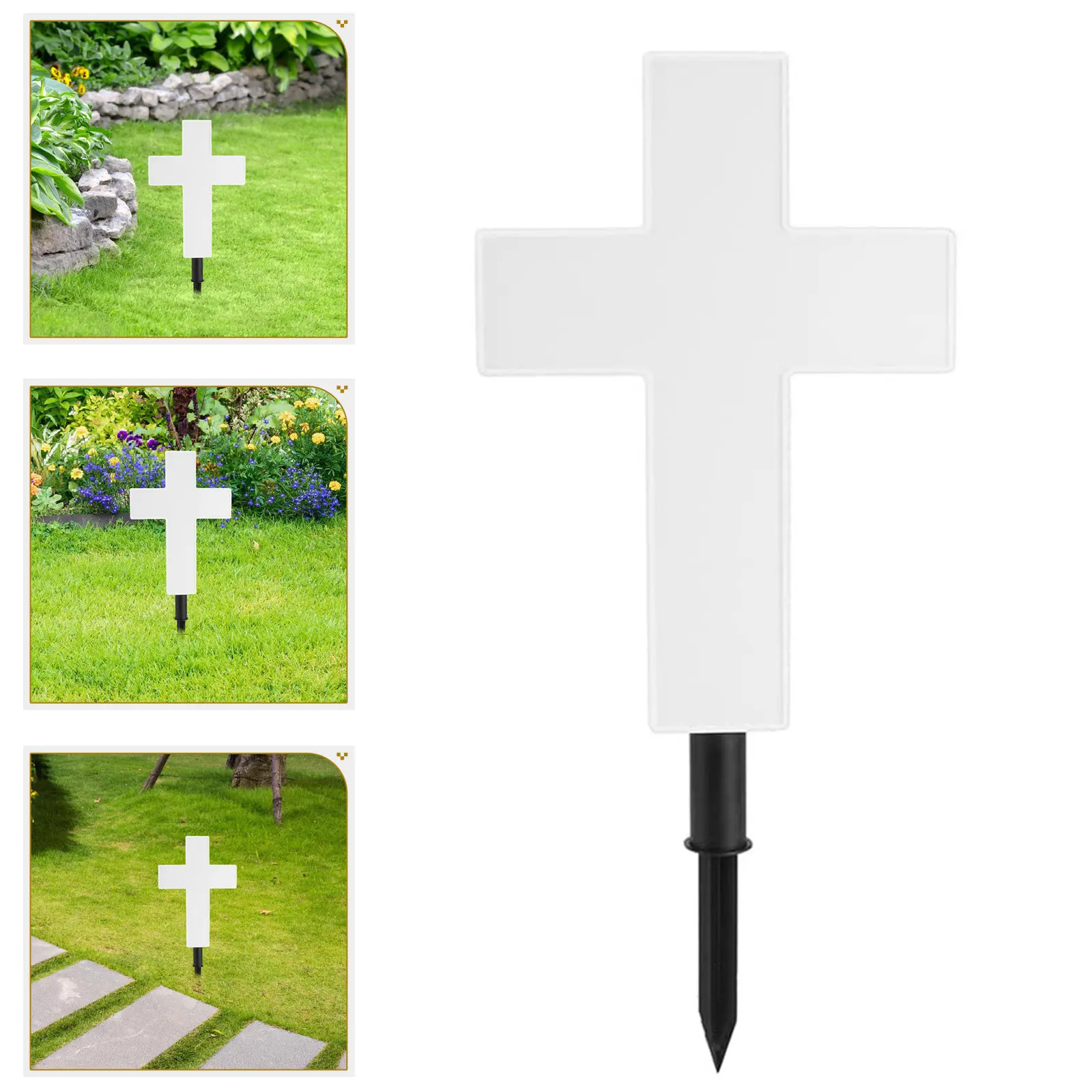 

Halloween Solar Stick Lamp Durable Plastic Cross Stake Light Outdoor Garden Decor Creative Solar Powered Ornament