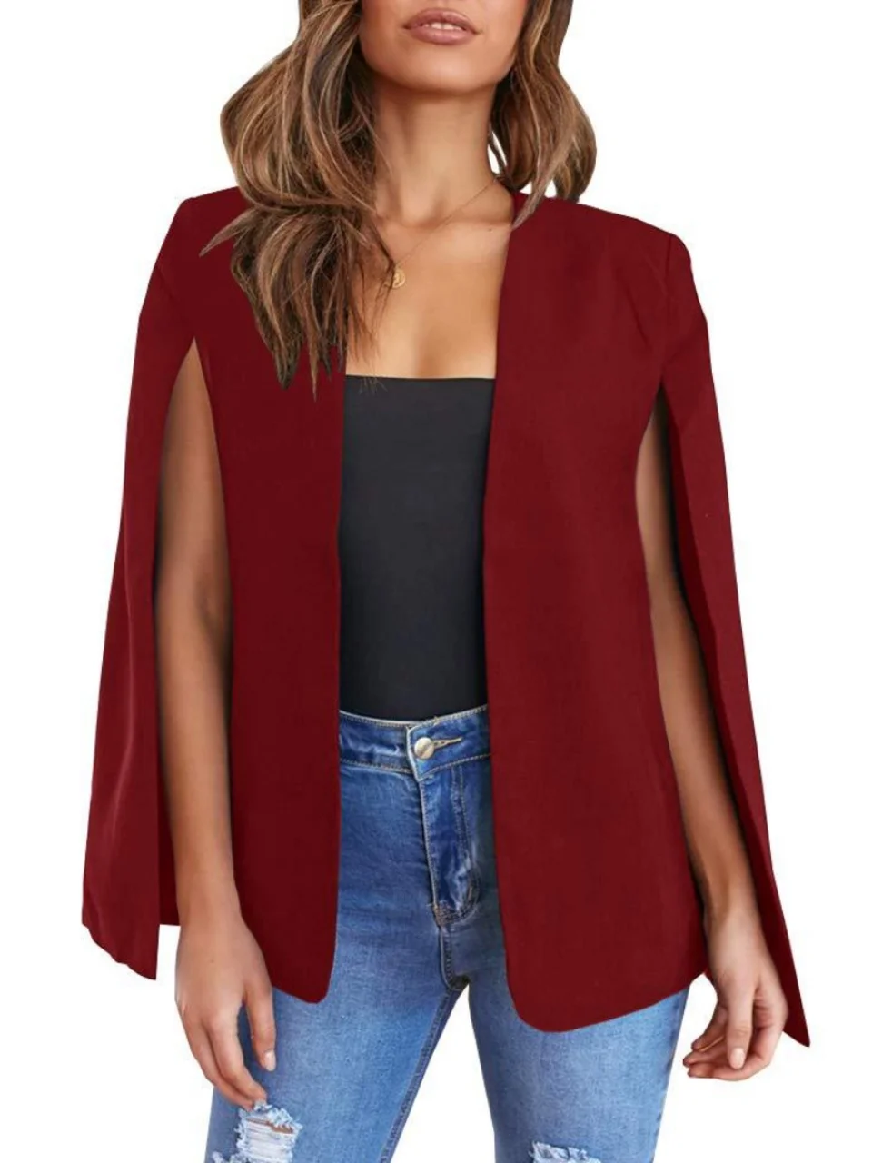 Ele Multi-Color Women's oulder awl Outerwear Trendy Vest Sle Long Sve Loose Fit Commute Sle Pure Cotton