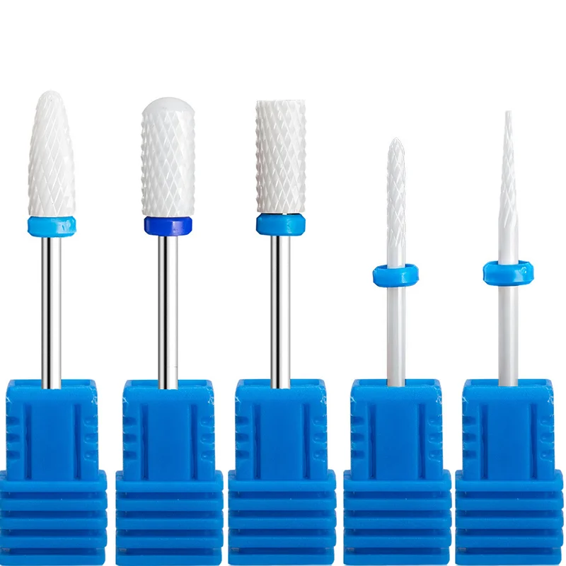 Kit-5 Keramikbohrer, einzelne Keramik-Maisform für Nagelkunst, elektrische Nagelschleifmaschine, Spezialwerkzeuge, Maniküre-Entferner