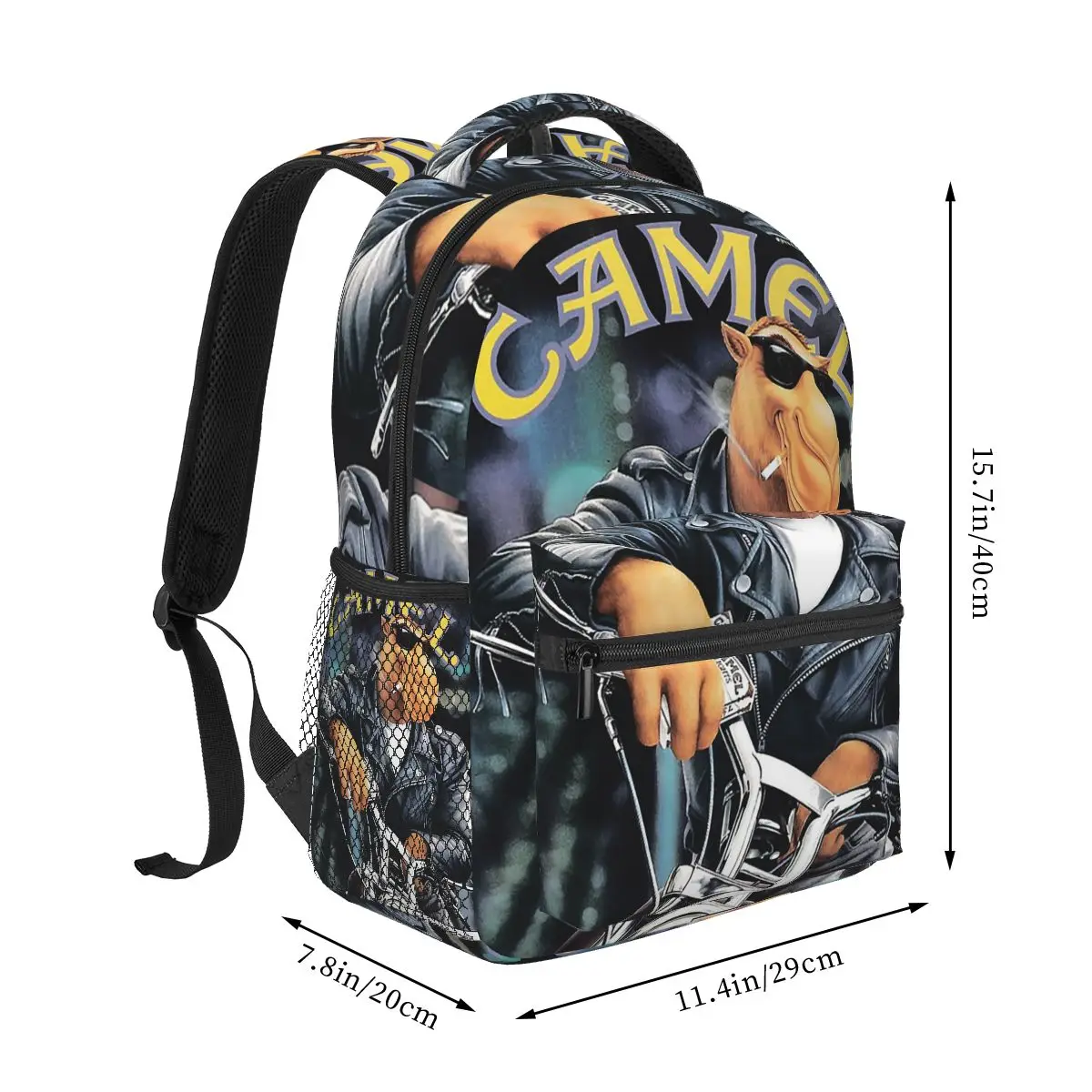 Retro Car Camel Cigarettes Student Backpack School Bag Hiking Travel Daypack for Men Women Fashion Bookbag Shoulder Bags