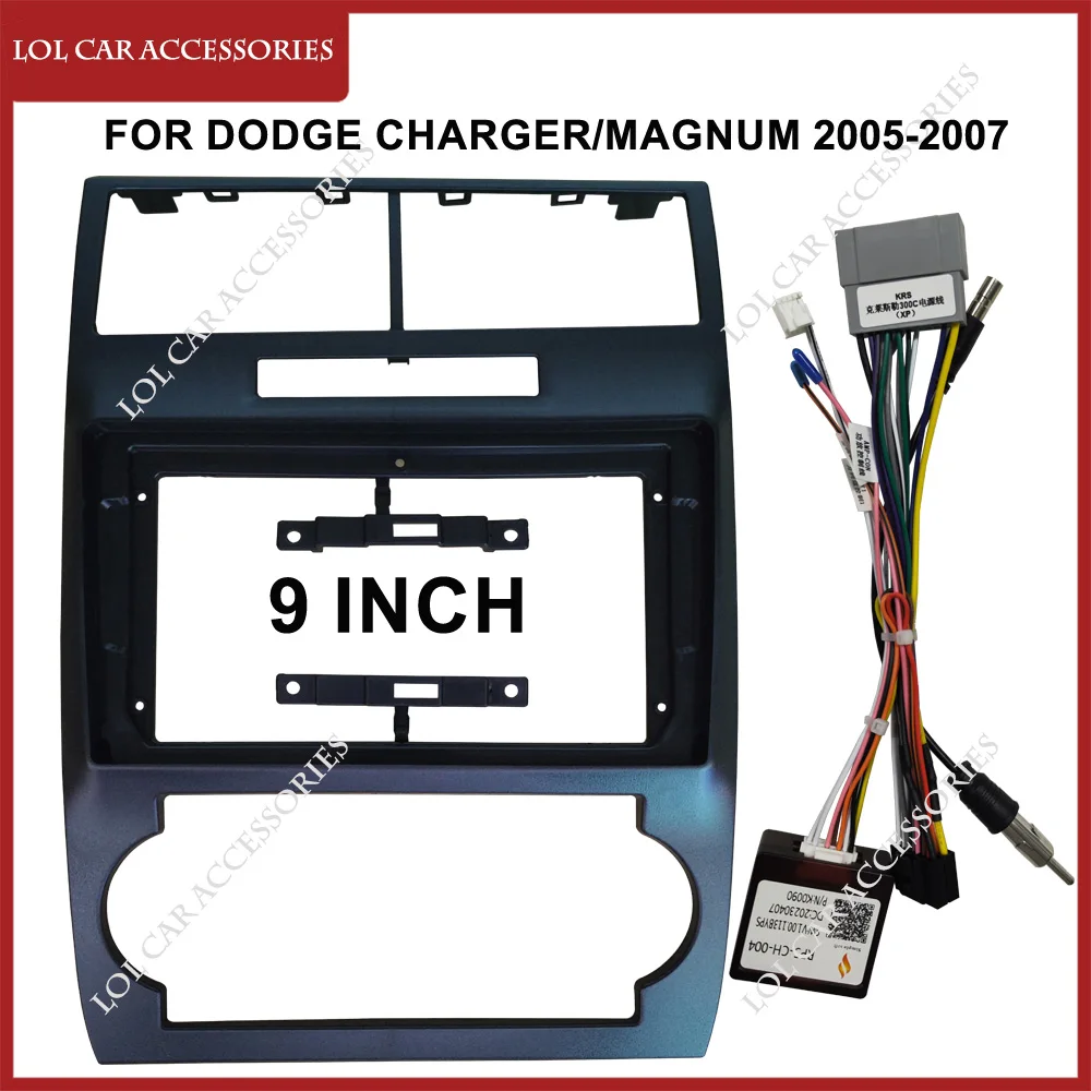 Fascias de 9 pulgadas para Dodge Charger / Magnum 2005-2007, Radio de coche estéreo, Android, reproductor MP5, carcasa GPS, Marco, unidad principal,