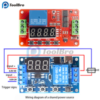 FRM01 LED Digital Time Delay Relay Module DC 12V Multifunction Timer Control Relay Switch Loop Delay Self-Locking Timing Board