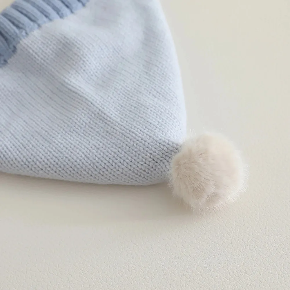 

Cute Winter Knitted Hat Warm Thicken Infant Toddler Cap Soft Pompom Cap For Boys Girls