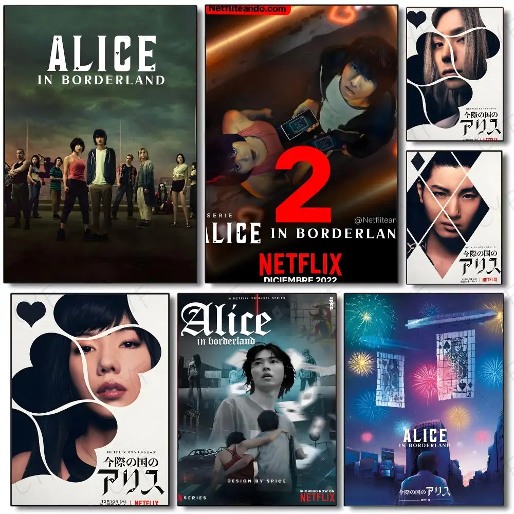 anime survival thriller A-Alice in Borderland Poster Painting Wall Art Mural for Living Room Home Decor and Gifts