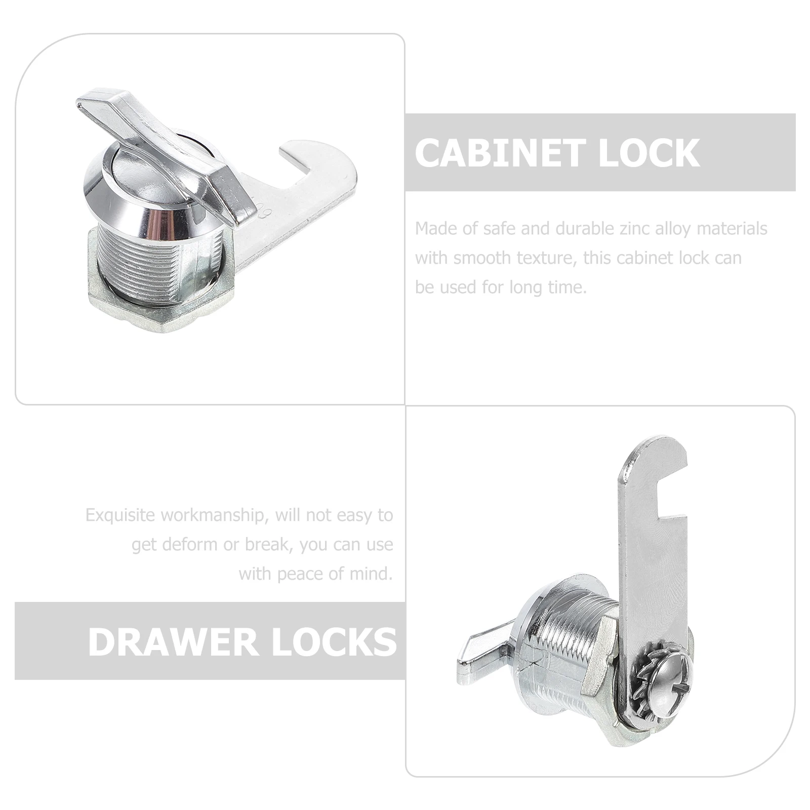 

2pcs Showcase Lock Keyless Metal Drawer Locks 19x16mm Silver Heavy Duty Door Security Storage Showcase Lock Privacy