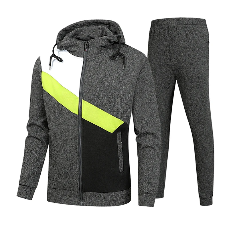 Men Sportswear Sets New Fashion Autumn Winter Tracksuit Casual Male Hooded Suit 2 Pieces Sweatshirt + Sweatpants Asian Size