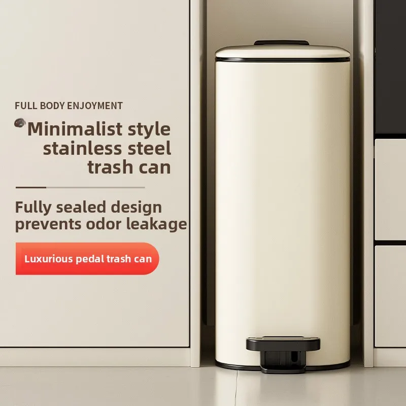 

Large Size High Capaci Stainl Steel Kitchen Tra Can Luxury Modern Sle for Living Room And Home Use Pedal Open pe