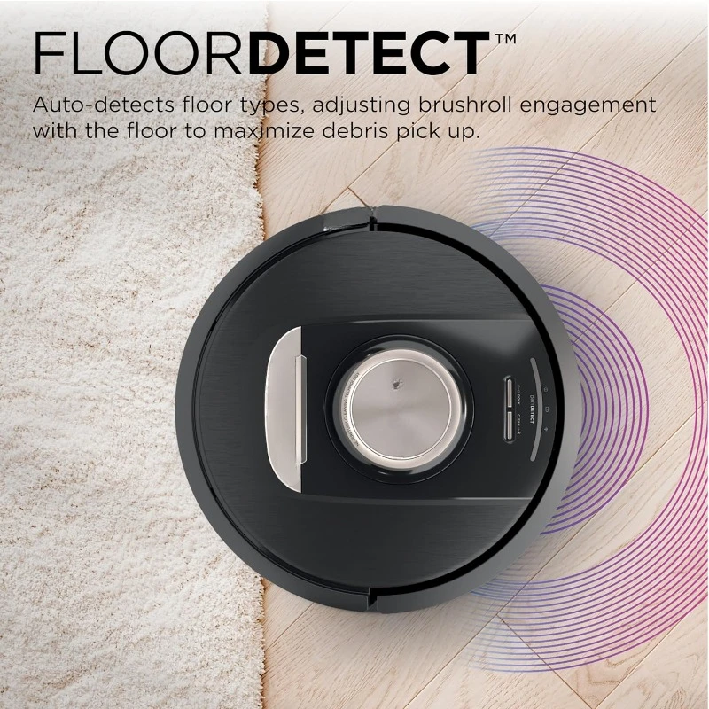 Self-Empty Robot Vacuum with Bagless, 60-day Capacity HEPA Base, 3 Detect & React Technologies