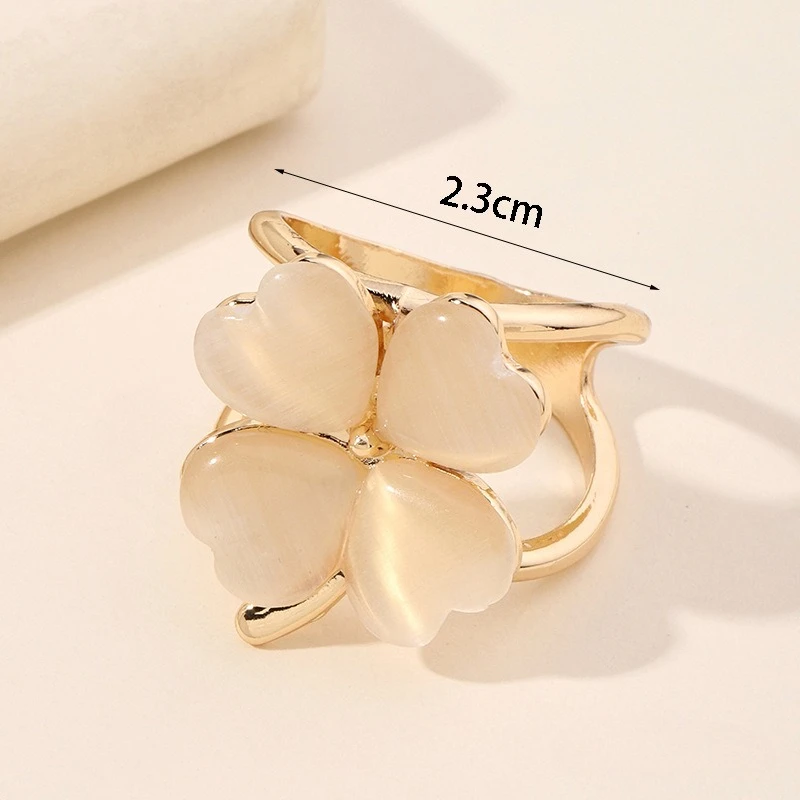 Hebilla de bufanda de piedra de ojo de gato de trébol de cuatro hojas, cuerno de Metal para mujer, hebillas de fijación de gemas de ojo de gato, hebilla decorativa para bufanda de ropa